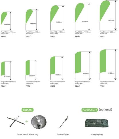 Beach flag feather&blade shape double usage