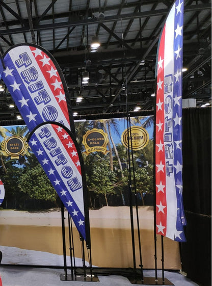 Beach flag feather&blade shape double usage